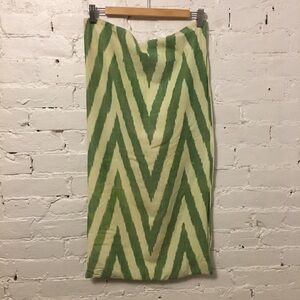 John Robshaw flame stitch accent pillow cover green linen 16 X 31 rectangle